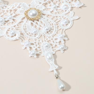 Gothic Lace Choker Necklace Rhinestones Crystal Pendant Collar Necklace Women's Costume Party Vintage Thick Choker