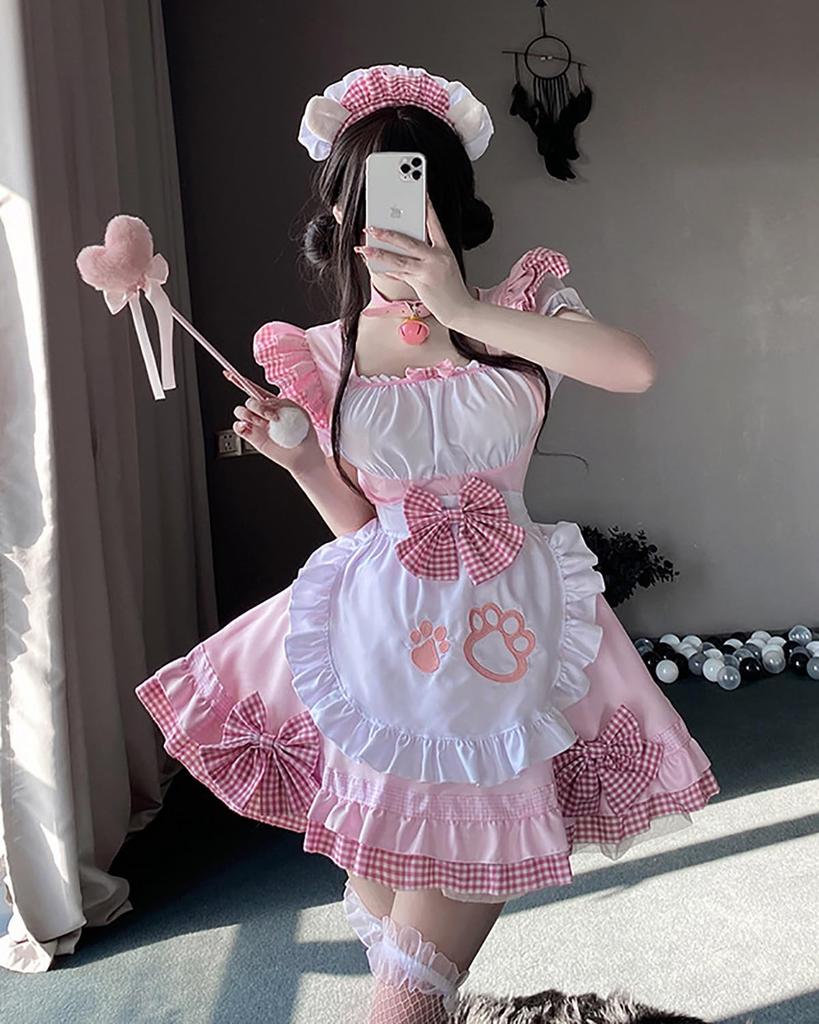 Sexy Cute Maid Cat Lolita Anime Idol Gothic Cosplay Maid Cafe Cute Sexy Cosplay Size [Excellent Quality] & Costume, Uniform, Dress, Lace, Costume,
