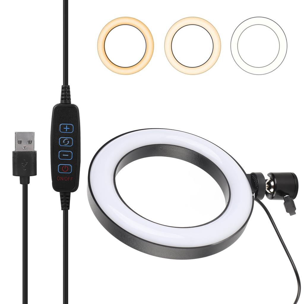 6"" LED Dimmbares Ringlicht Einstellbares Fülllicht mit Kugelkopf für Vlog Live Video Studio