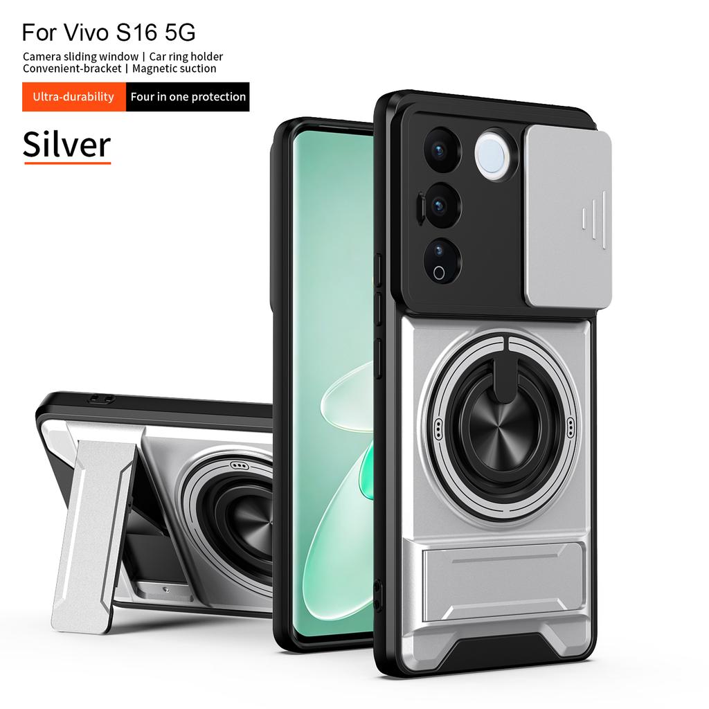 For Vivo V27 Case Vivo V27 Pro Cover Vivo S16 S16 Pro Phone Case Magnetic Holder Military Armor Camera Protection Cover