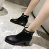 Winter Women's Plush Warm and Fashionable Back Zipper High-heeled Fashion Boots High Top Boots Leather Shoes Midsole Boots Women's Shoes