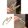 Light Luxury Geometric Zircon Cuff Bracelet With 18k Gold Plating For Women