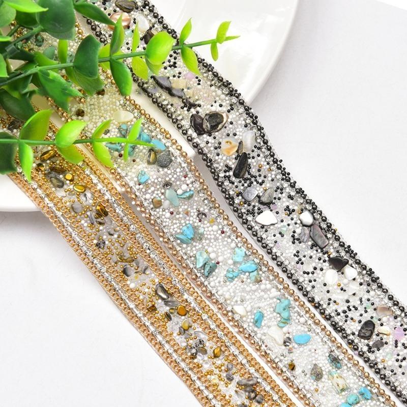 652F 1.1Yard Rhinestones Ribbon for Crafting Embellishment Sparkling Rhinestones Ribbon for Birthday Wedding Cake Decoration