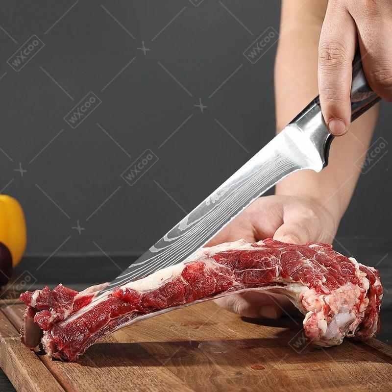 WXCOO Professional Japanese Chef's Knife Stainless Steel Kitchen Knife Set Meat Cleaver Cuting Slicing Knife Fruit Paring Knives