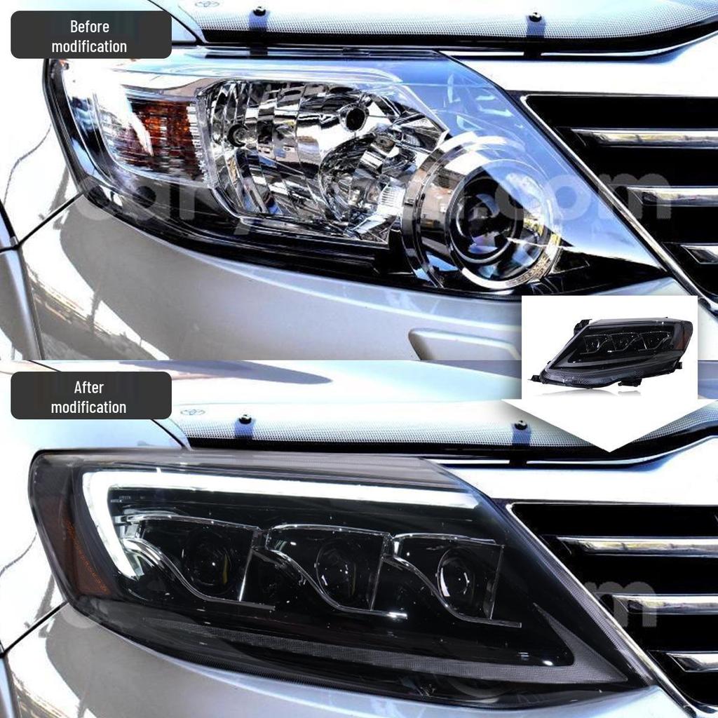LED Flowing Turn Signal Headlight Assembly for 11-15 Toyota Fortuner