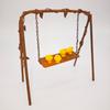 LOGOFUN Dollhouse Accessories Miniature Iron Swing Mini Metal Rustic Swing Model for Micro Landscape Courtyard Garden Outdoor Display Decor