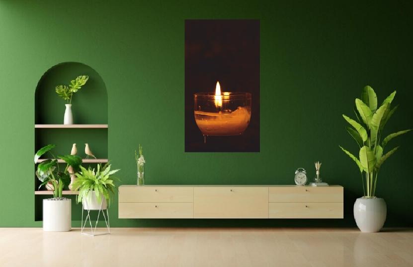 Картина-обогреватель "Свеча ночью" на пленке Monocrystal 105x60 см 300 Вт