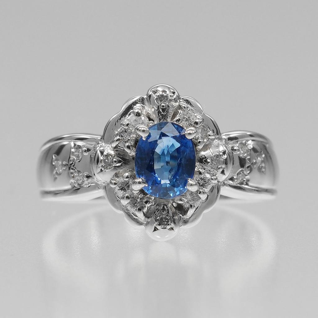 Ring Pt900Platin/Saphir/Diamant #5.6(US-Grösse) 7.3g Frauen Gebraucht