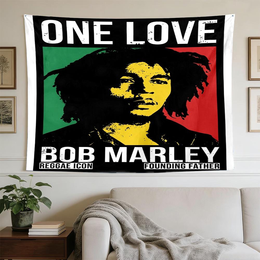 Bob Marley Reggae One Love Reggae Decorative Wall-Hanging Tapestry, Home Ornament for Living Room,Dorm and Fan Parties,Multi-style,celebrities,cartoon