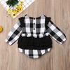 Neu Infant Kinder Baby Mädchen Plaid Kleidung Weihnachts Romper Overall