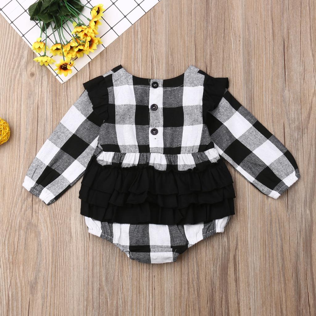 Neu Infant Kinder Baby Mädchen Plaid Kleidung Weihnachts Romper Overall