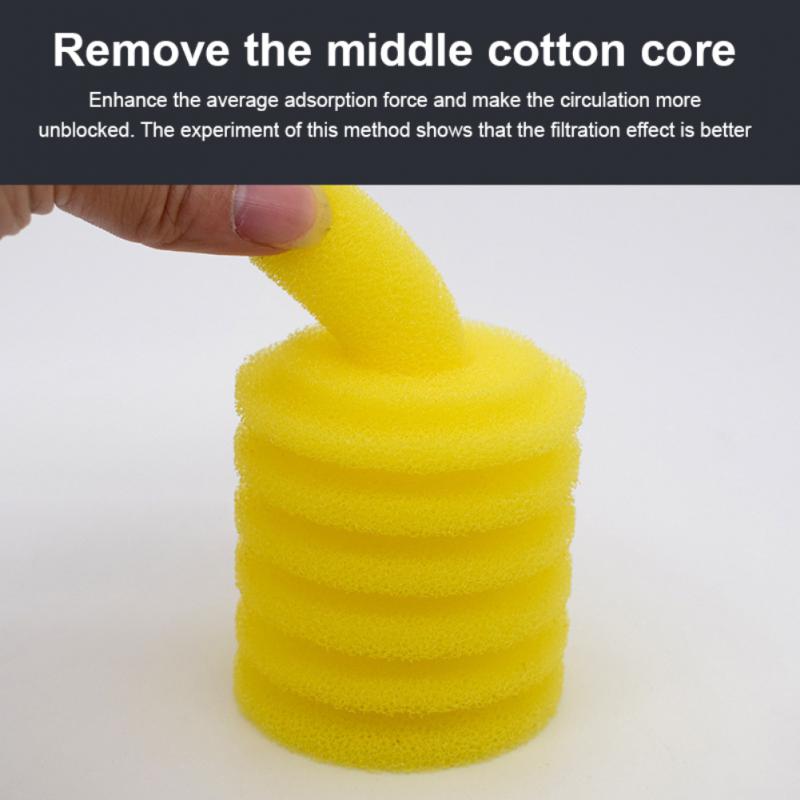 1~10PCS Fish Tank Sponge Universal Reusable Simple Operation Round Yellow Aquarium Filter Foam Filter Sponge Avoid Blockages