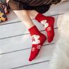 Festival Thickened Coral Velvets Floor Socks for Home Comfort Indoor Fuzzy Slipper Socks with Cartoon Christmas Pattern