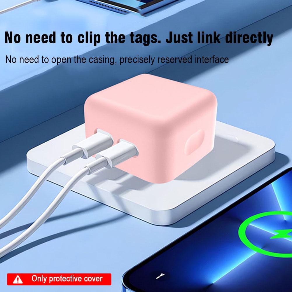 For Apple 35W Dual USB-C Port Small Power Adapter Silicone Case Charging Head Protective Case For IPhone For MacBook