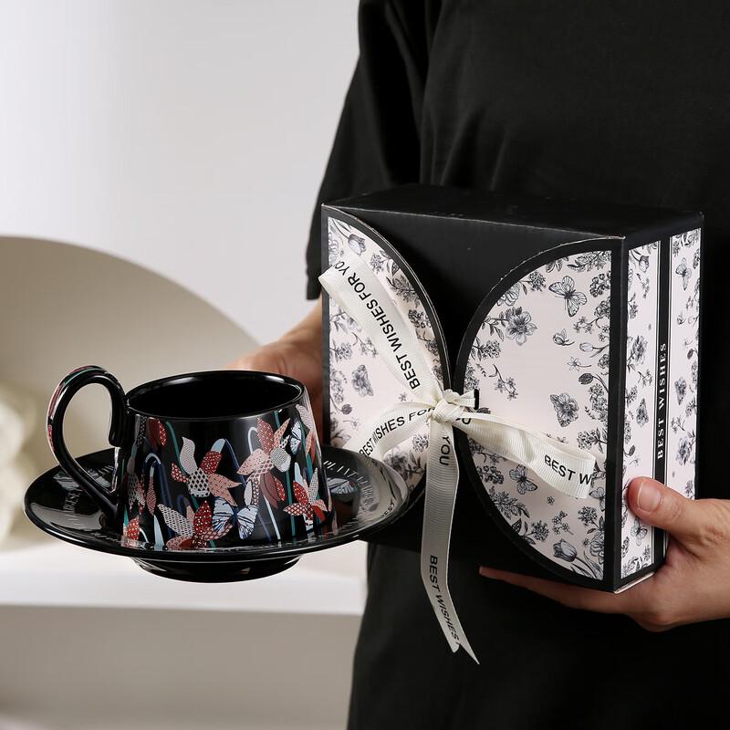 Retro Ceramiczny Zestaw Filiżanki do Kawy i Spodka