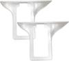 White PP Storage Rack with Cable Hole (Universal for Kitchen & Bathroom Items and Electronics) 2PCS