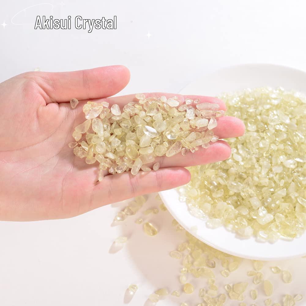 Citrine Crushed Stone: Raw Lemon Crystal for Decoration, Demagnetizing, Fish Tanks & Flower Pots