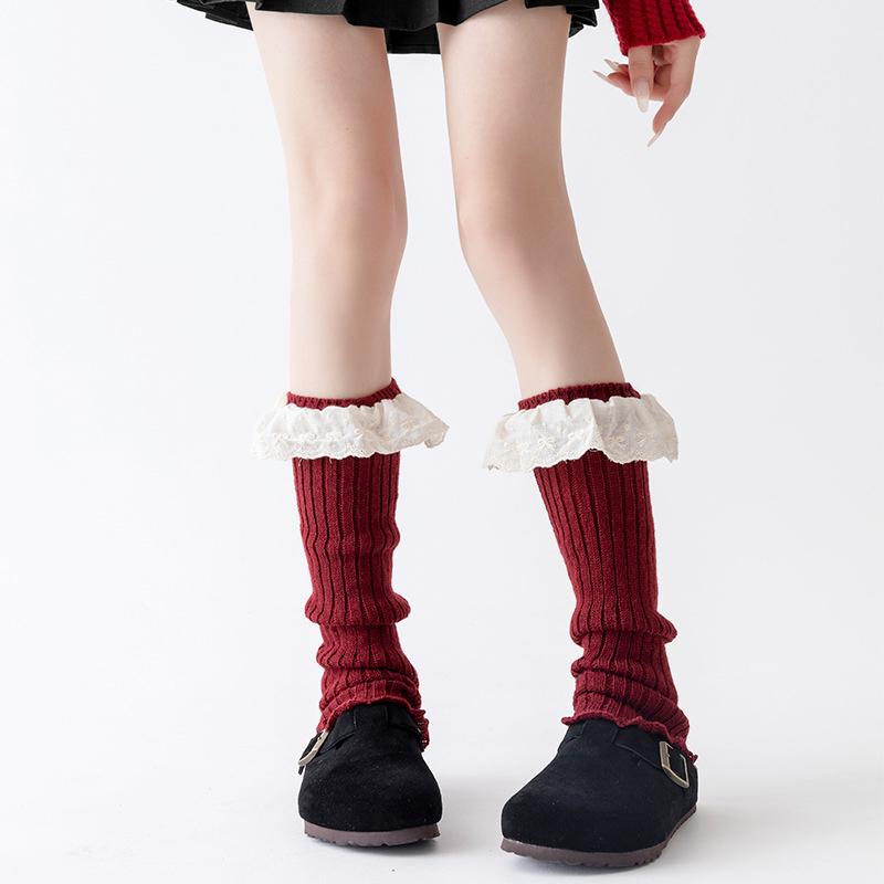 

1Pair Cotton Sock Cover Soft Warm Skin-friendly Plush Calf Leg Cover Stacked Socks Comfortable Bow Tie Fashion Thick Versatile