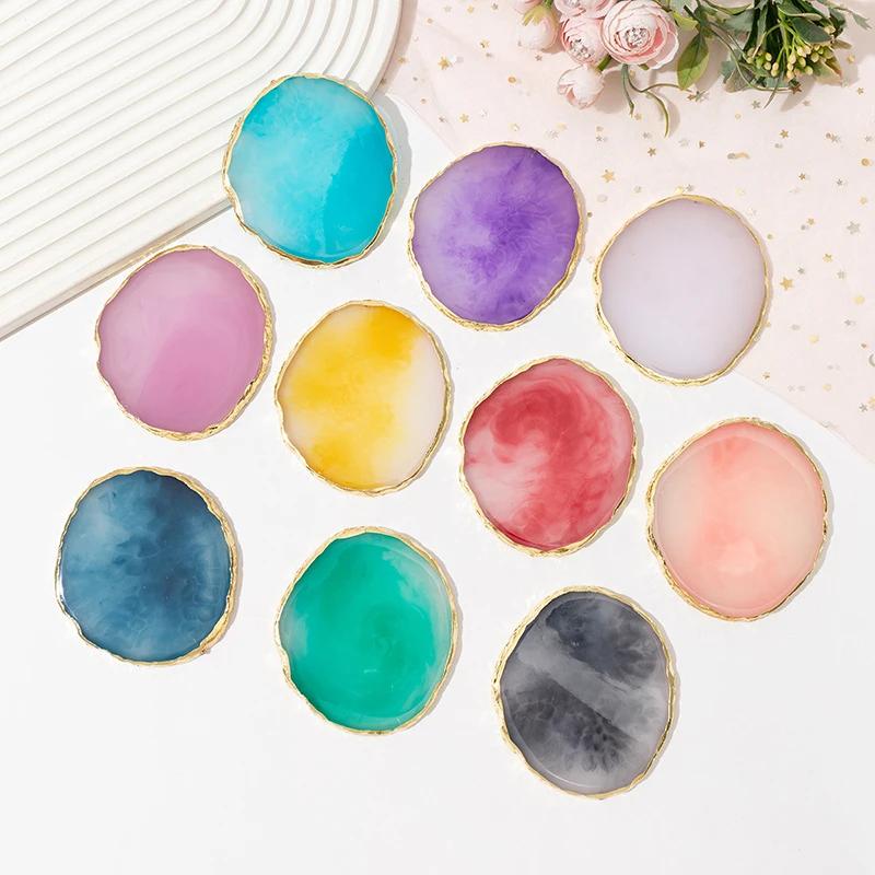 Nail Color Palette Resin Color Palette Crystal Nail Display Board Tools Nail Color Palette Resin Agate Stone Nail Art Palette