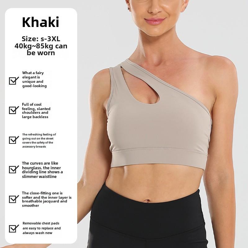 Large Women's Sports Bra with Detachable Cups for Yoga - Shockproof, Supportive, and Elegant Design