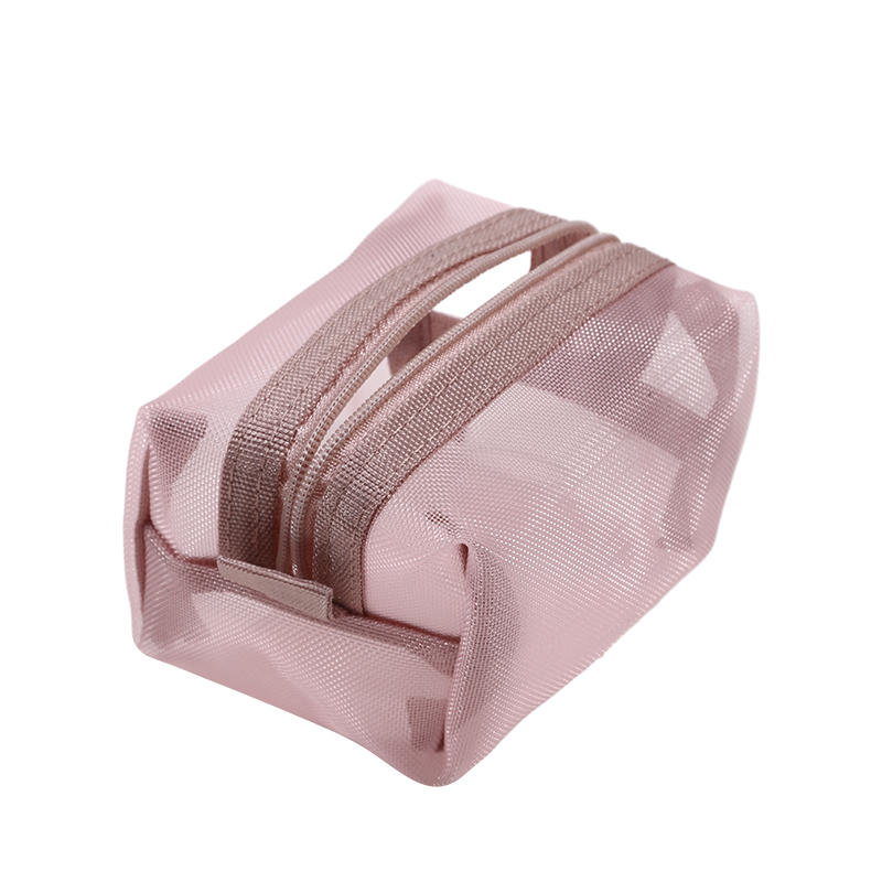 Colorful Mesh Storage Bag Mini Portable Carry On Lipstick Change Bags Headphone Data Cable Zipper Storage Boxes
