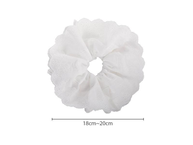 18cm Übergroße Französische Damen Haargummis Rot Weiß Vierlagige Blumenstickerei Elastische Haarbänder Korea Mädchen Haaraccessoires