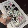 Cool Cat Graffiti Phone Case For Samsung S25 S24 Ultra S23 Ultra S22 S21 S20 Plus Note 20 S24FE Silicone Trendy Luxury Cover Y2K