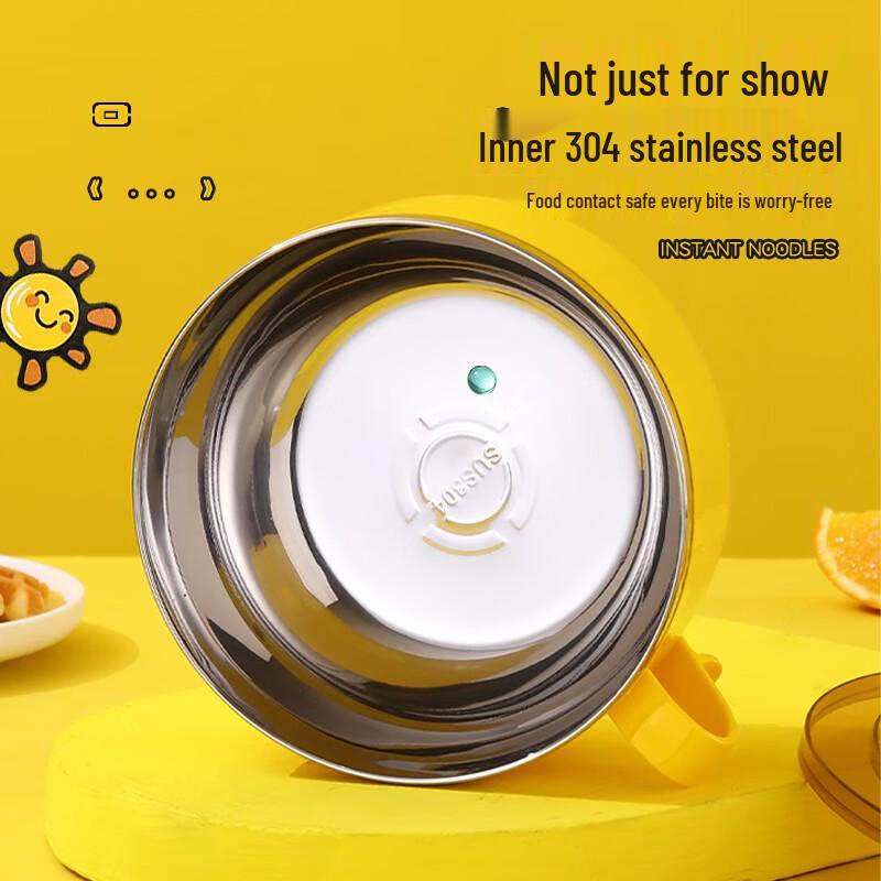 Jinyun 304 Stainless Steel Instant Noodle/Rice Bowl with Lid & Strainer (2-Pack)