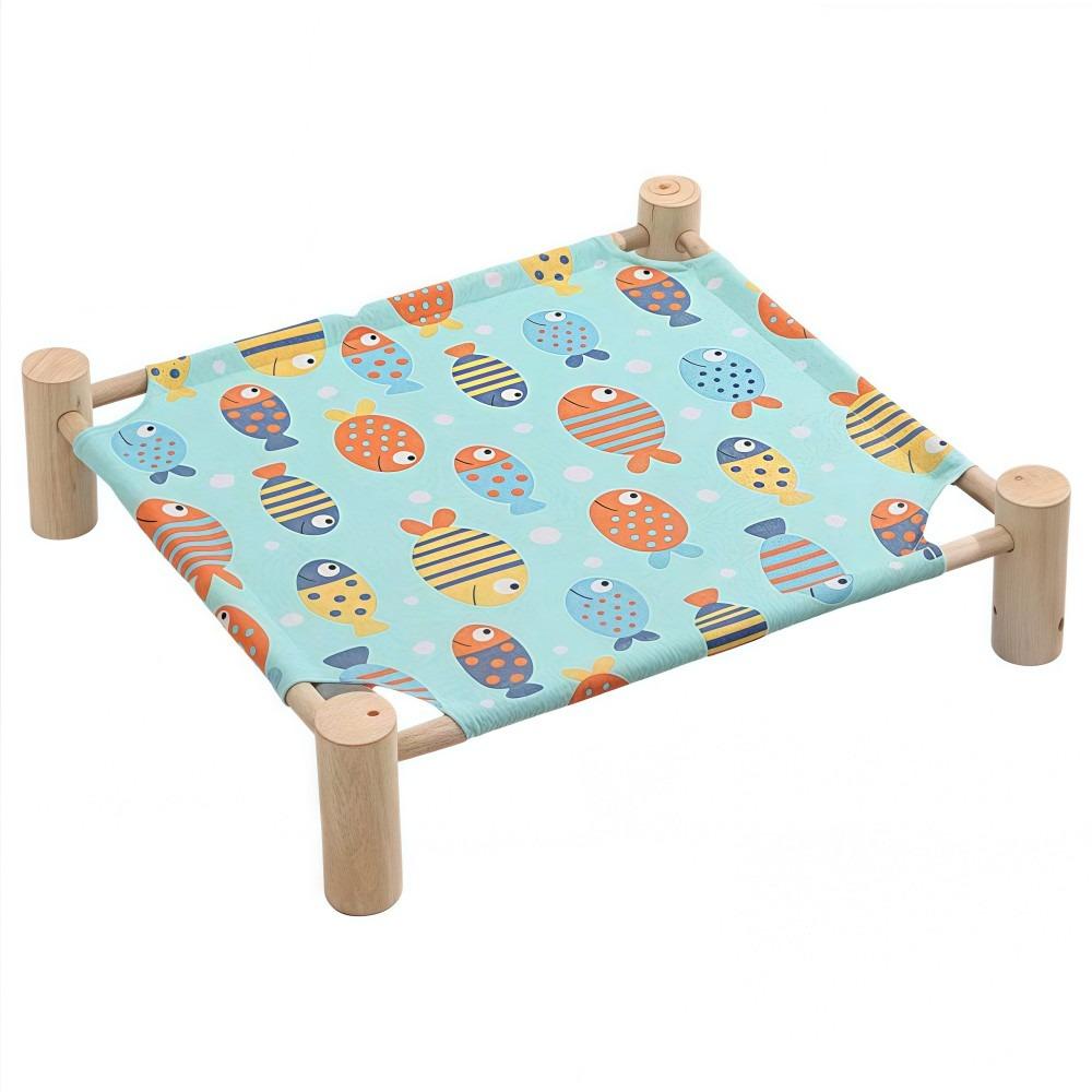 Breathable Elevated Cat Bed Wooden Cat Mat Creativity Cat/Dog Hammock  Four Seasons  Pets Furniture