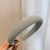 Retro French Wide Skull Top Sponge Headband for Women - Milk Coffee Color Hair Accessory