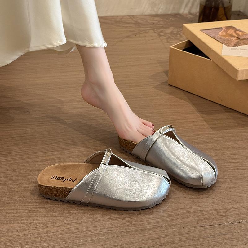 

Fashion New Fashion Soft Leather Split Toe Women Ballet Flats Spring Autumn Comfortable Walking Lazy Loafers Casual Girls Dance Shoes 40 серебряный