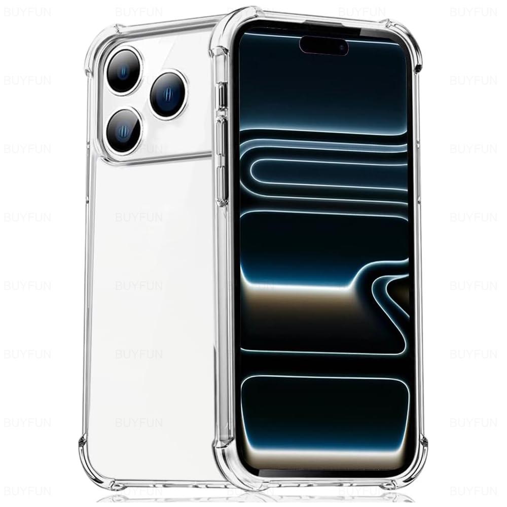 

Прозрачная силиконовая противоударная чехол-накладка для iPhone 17 Pro Max Защитный чехол для камеры iPhone17 Air 17Pro 17ProMax iPhone17Pro Fundas For iPhone17 Pro Max прозрачный