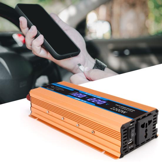 

Автомобильный инвертор, универсальный Plug Play, двойной цифровой дисплей, 12/24/48/60 В, эффективная мощность 220 В 12