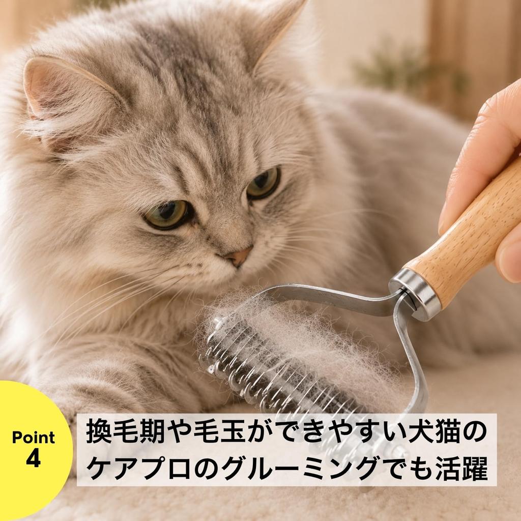 Pet for Dogs and Hair Tangle Shedding Stainless Suitable for Long and Short Size NYANDELMO Double-sided Comb, 1pc, Cats, Remover, Brush, Steel, Hair,