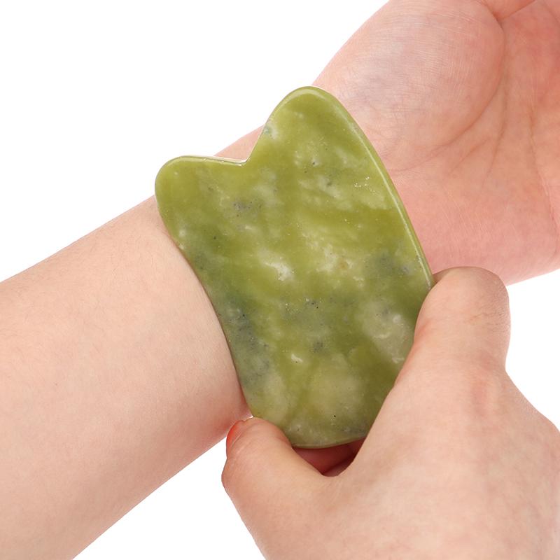Natural Gua Sha Stone, Rose Quartz Jade Heart Shaped Face Massage Board Skincare Tool