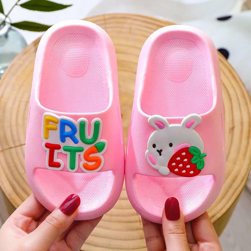 Children's Cute Cartoon Slippers In Summer Boys and Girls Tasteless Antiskid Indoor Home Soft Bottom Non Slip Slippers