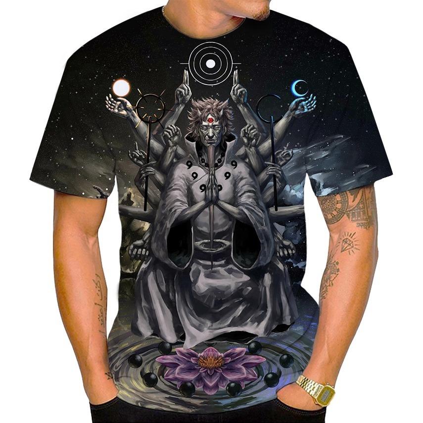 Fashion Men's Summer Street Clothing 3D Printing Anime Naruto Short Sleeve T-shirt