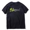 COOLMIND 100% Cotton Cool Blessed Print Men T Shirt Casual Loose Streetwear Men Tshirt O-neck Loose Tshirt Tee Shirts Tops
