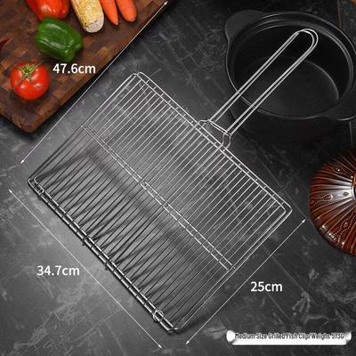 Stainless Steel Square BBQ Grilling Basket Clip