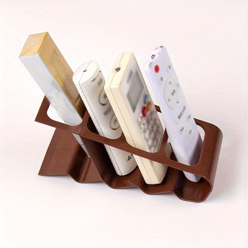 4-Slot Remote Control Holder Durable Plastic Desk Organizer Ergonomic Space Saving for TV Home Office Multipurpose Storage Rack