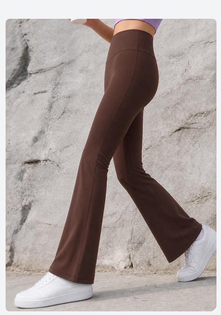 Pantalons de yoga évasés taille haute pour femme - Contrôle du ventre, Rehaussement des fesses pêche, Extensibles, Respirants, Amincissants, Sensation de seconde peau et Allongent visuellement.