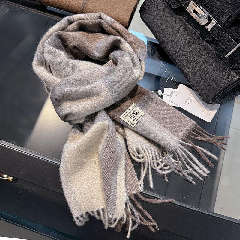 Sciarpa in lana pashmina 100% cashmere invernale per donna, scialli e stole spessi e caldi, sciarpa da donna con nappe e sciarpa