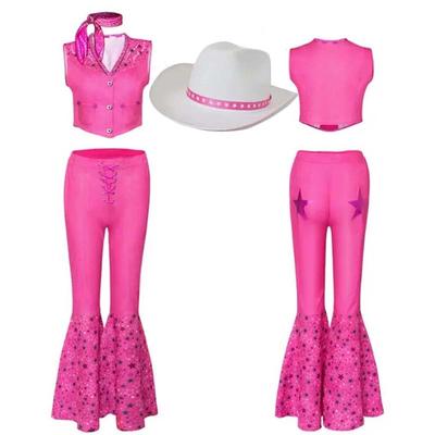 Women Princess Cosplay Costume Pink Outfits Suit  Disguise Bar Bi Pink Suit Scarf Hat For Comic Con Halloween