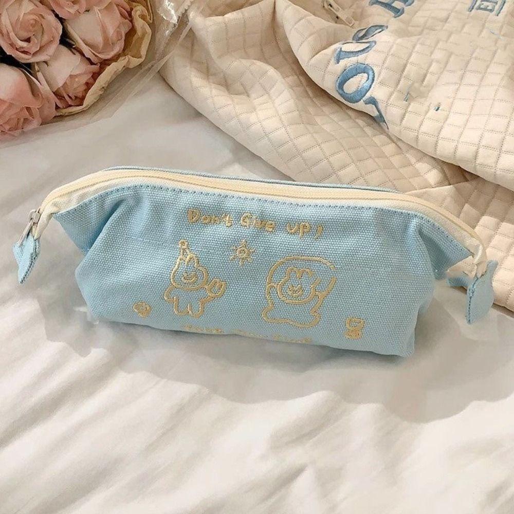 

Flower Rabbit Pencile Bag Embroidery Desk Storage Organization Sweet Cartoon Pen Holder Men