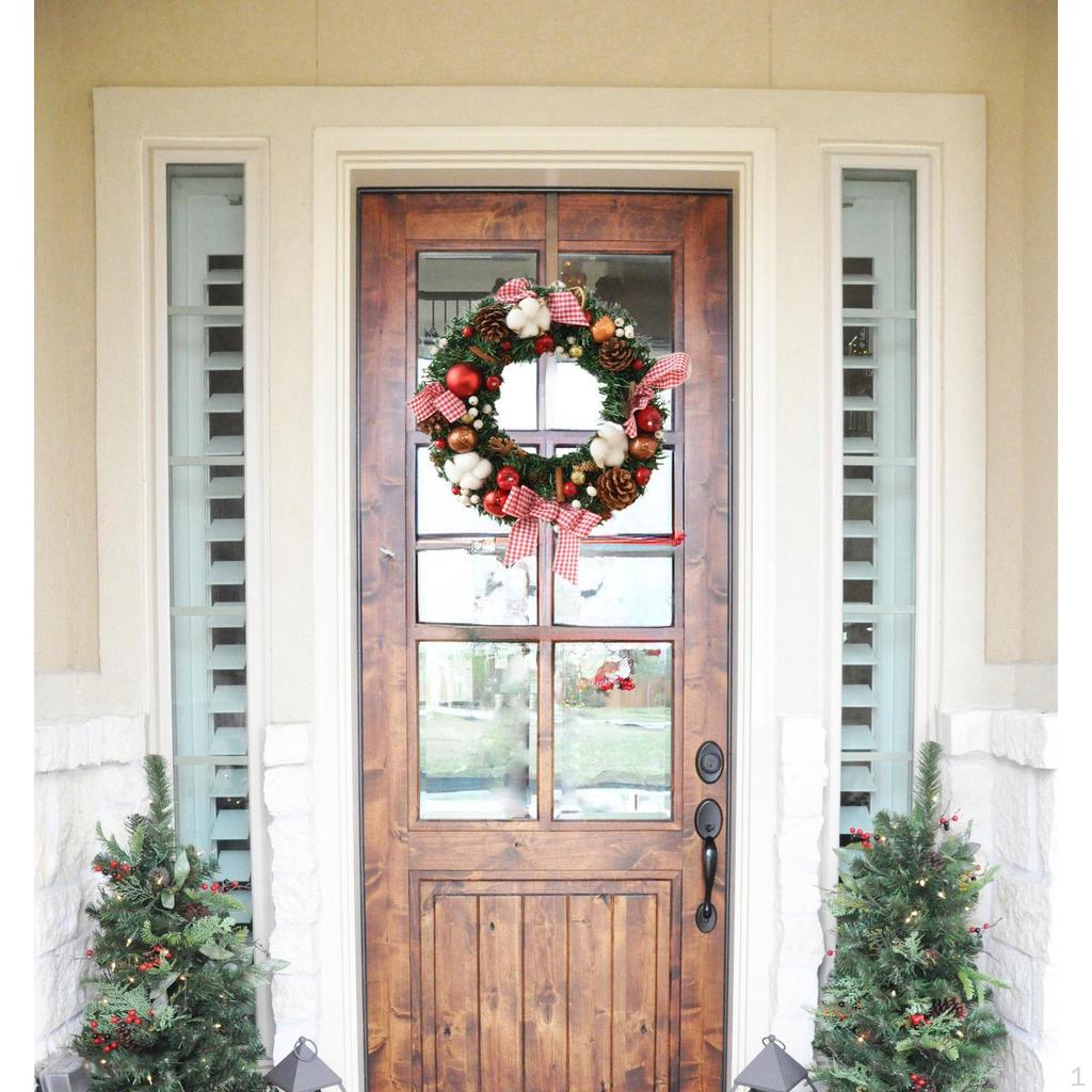 Artificial Christmas Wreath Door Garland Ornament Xmas for Porch Farmhouse