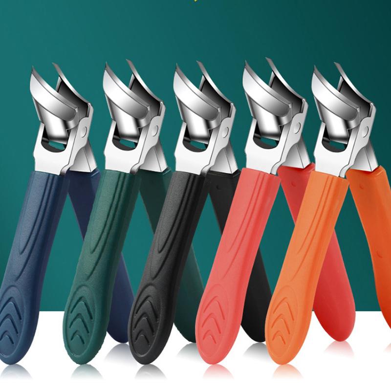 Professional Slanted Nail Clippers Wide Jaw Opening Anti-Splash Nail Clipper Stainless Steel Toenail Pliers Manicure Tools