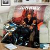 French Legendary Rock Singer and Actor Johnny Hallyday Blanket Soft Home Furnishing Nap Decoration Four Seasons Warm Sherpa Blanket U21