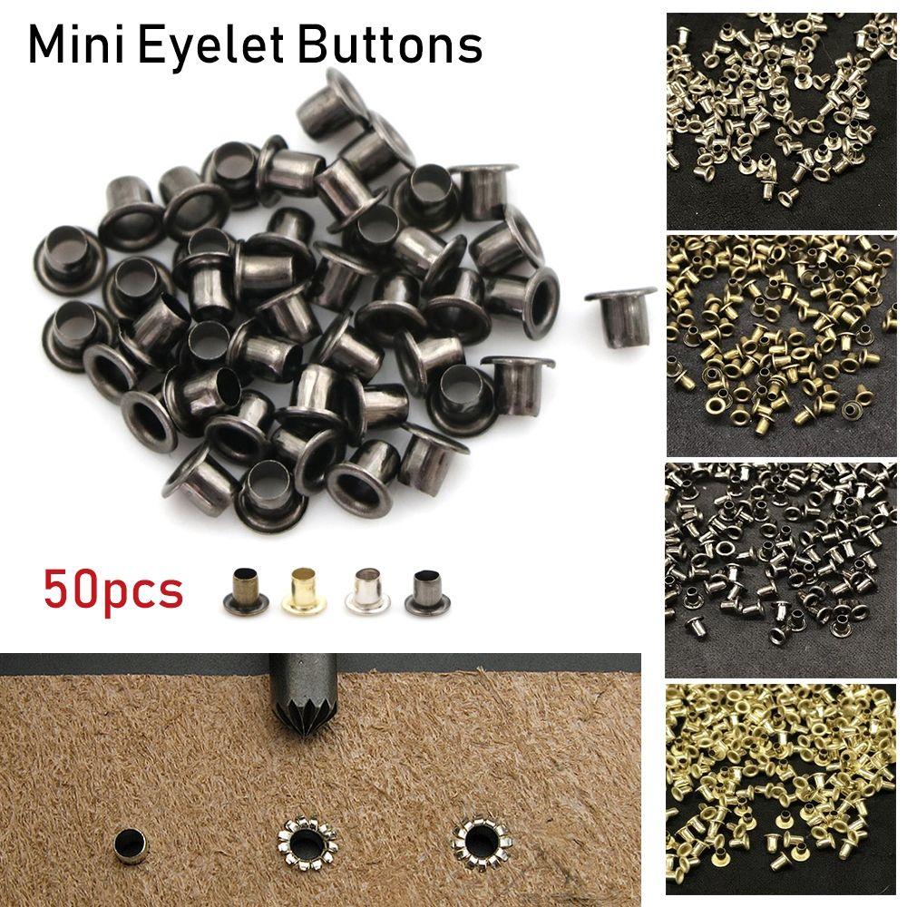 50pcs 1.5/2.0/2.5MM Mini Ultra-small Sewing Accessory Doll Bags Accessories Metal Eyelet Buttons Belt Buckle Diy Dolls Buckles