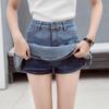 2023 Summer High-Waist Ruffled Denim Skirt Shorts for Petite Women: Sweet & Slimming