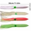 8PCS Portable Luminous Squid Lure Soft Rubber Squid Skirt Fishing Lure 11.8inch Soft Squid Baits Bass Fishing